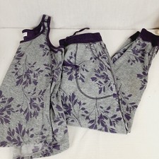 Live Love Lounge by Karen Neuburger Womens Pajama Lounge Set Small Purple Grey