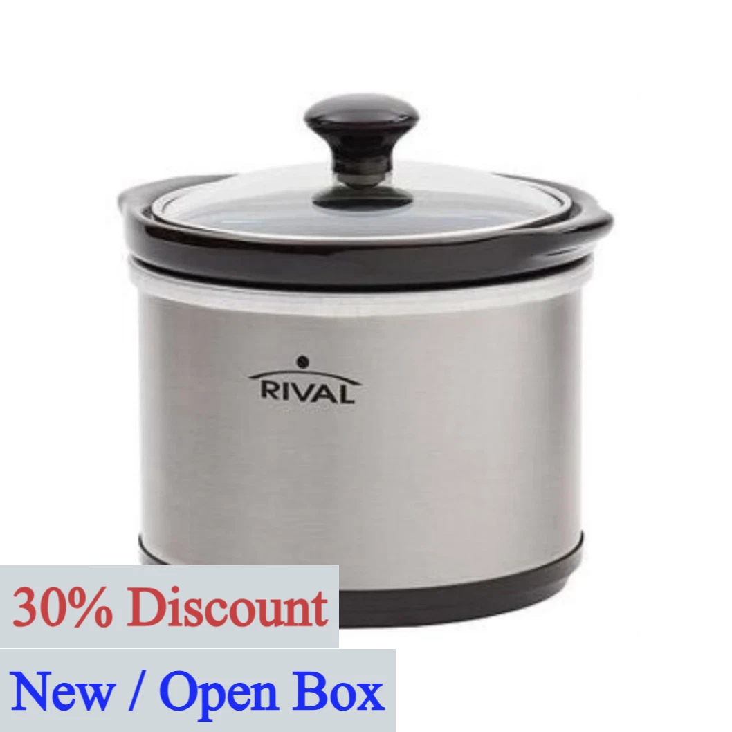Rival .65-Quart Mini Slow Cooker, Stainless Steel