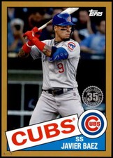 Javier Baez 2020 Topps 1985 35th Anniversary Series 2 5x7 Gold #85TB-8 /10 Cubs