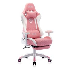 Pink Gaming Chair with Footrest Thicken Seat Ergonomic Gaming Chairs