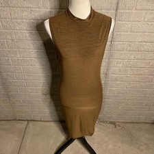 Privy Green Open Back High Neck Drapey Sleeveless Midi Dress Size Large