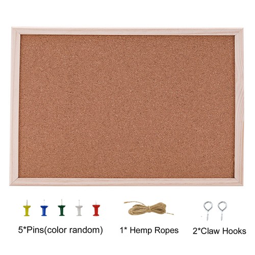Cork Board Pin Message Notice Board Wooden Frame Office Memo School