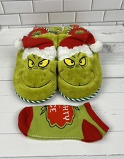 The Grinch Size:XL 11/12 Women Holiday Slippers With Socks