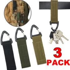3-PACKTactical Gear Clip Key Ring Holder Belt for EDC Molle Webbing Backpack