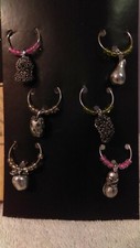 Boston Warehouse set of 6 wine charms different fruits OH1293