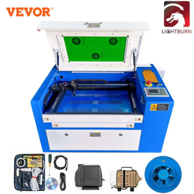 50W 300x500mm CO2 Laser Graviermaschine Carving Cutter Engraving mit Drehachsen