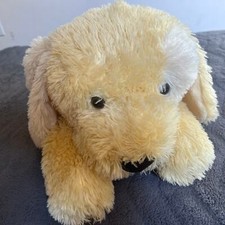 Animal Adventure 16" Large Puppy Dog Plush Cream Yellow Floppy Laying Down 2009