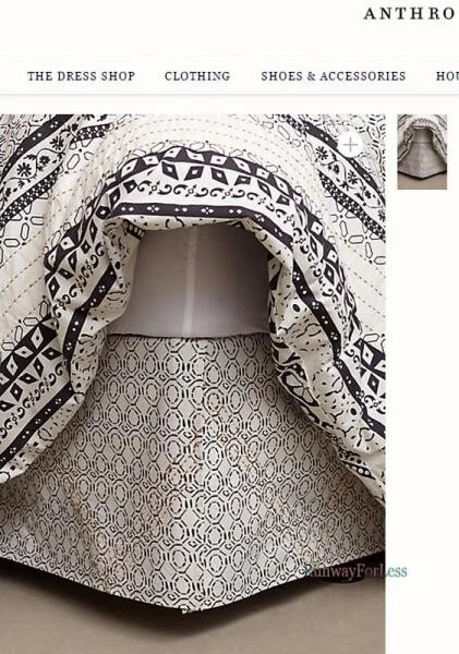 Falda de cama bordada ANTHROPOLOGIE Enmore ropa de cama doble 100 % algodón nueva Foto 2 de 2