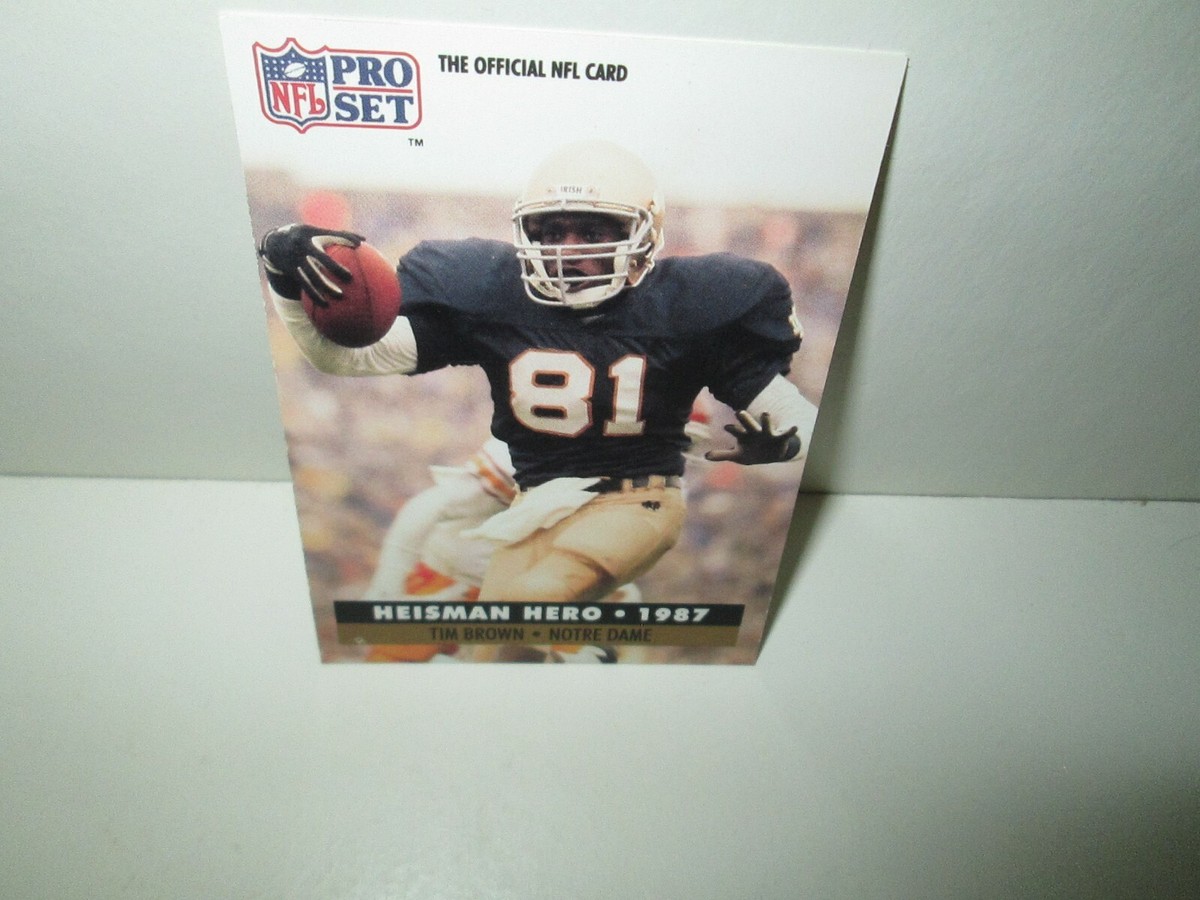 TIM BROWN HEISMAN HERO 1987 FOOTBALL CARD Pro Set #40 NOTRE DAME Raiders WR NM | eBay TIM BROWN HEISMAN HERO 1987 FOOTBALL CARD Pro Set #40 NOTRE DAME Raiders WR NM | eBay