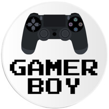 Gamer Boy - Circle Sticker Decal 3 Inch - Console Controller Video PC