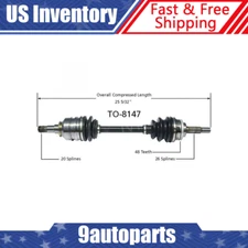 Fits AWD 2009-2013 Toyota Matrix 2009-2010 Pontiac Vibe Front Left CV Axle Shaft