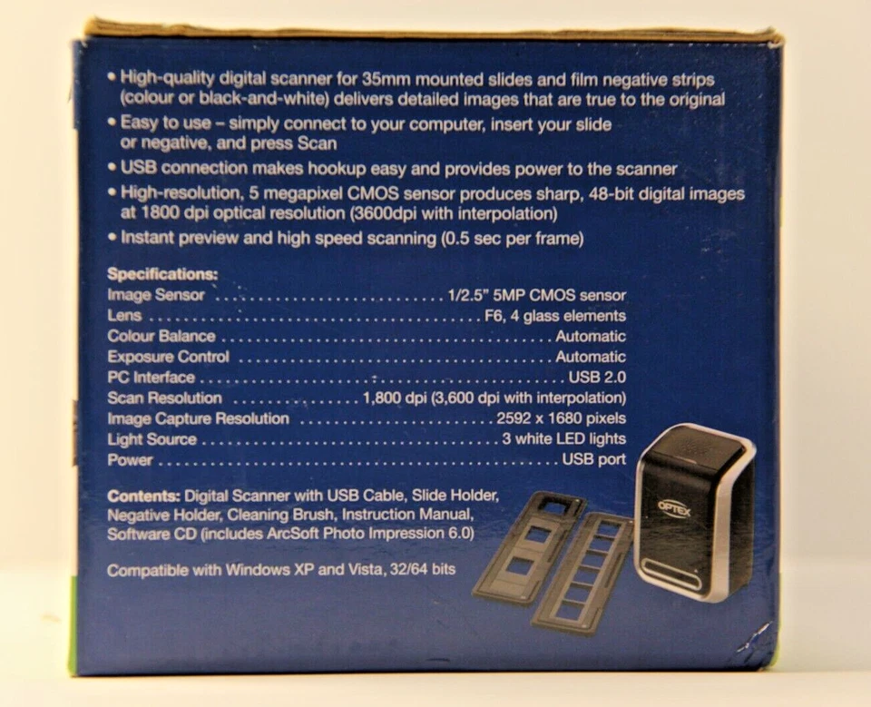 Optex Digital Scanner for 35mm slides and Negatives Compatible With Windows XP - Image 4 of 4