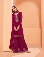 New Reception Wear Indian Designer Plazzo Dresses Party Wear Heavy Kameez Suits