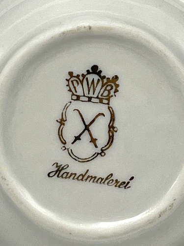 German Garmisch Partenkirchen Small Ashtray Gold Trim PWB Handmalerei 3.25" - Picture 4 of 4