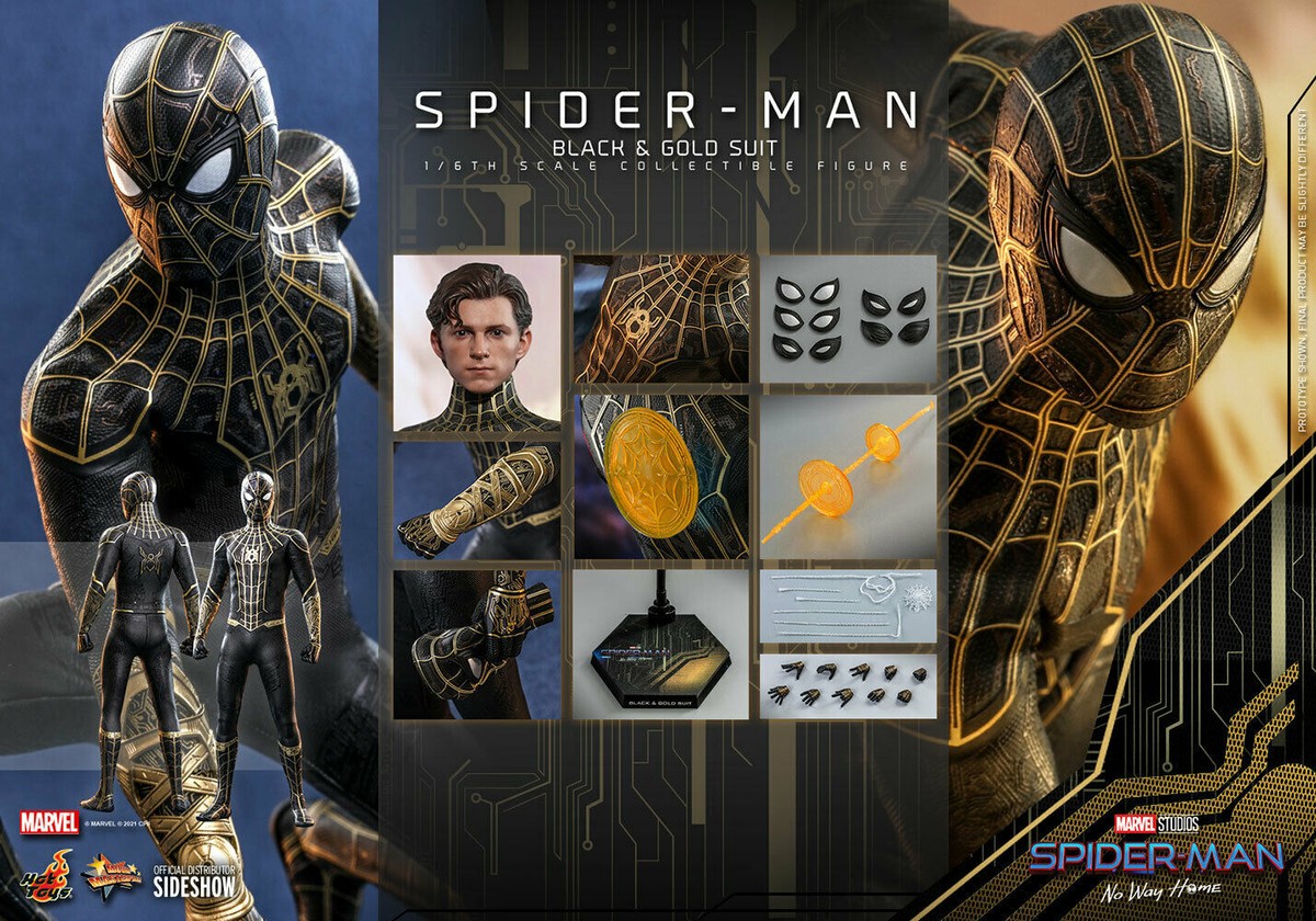 Hot Toys 1/6 Marvel Spider-Man Black & Gold Suit Sixth Scale