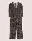 Boden NWT Smocked Bodice Black Berry Sprig Jumpsuit US Size 12 REG — photo 5