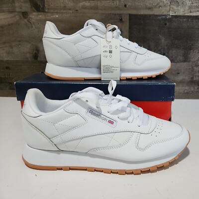Reebok Classic Leather Junior Size 7 White Gum Bottom GZ6098