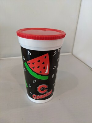 Vintage Coastal Mart C Mart Plastic Cup With Lid Advertising
