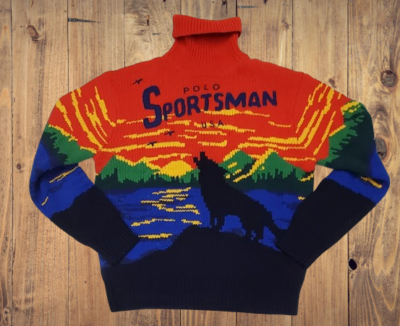 NWT POLO RALPH LAUREN POLO SPORTSMAN WOLF TURTLENECK SWEATER SIZE 