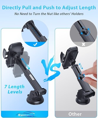 Supporto Telefono Auto 360° Con Ventosa Potente – Per Cruscotto E Parabrezza – Universale Nero