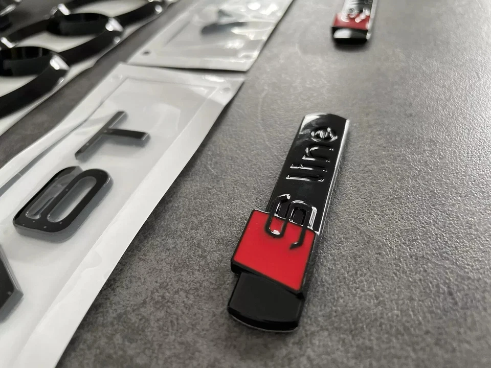 Audi rings logo emblems Sline black gloss Q5 SQ5 year 2008-2017 also fits A6 4G - Image 3 of 4