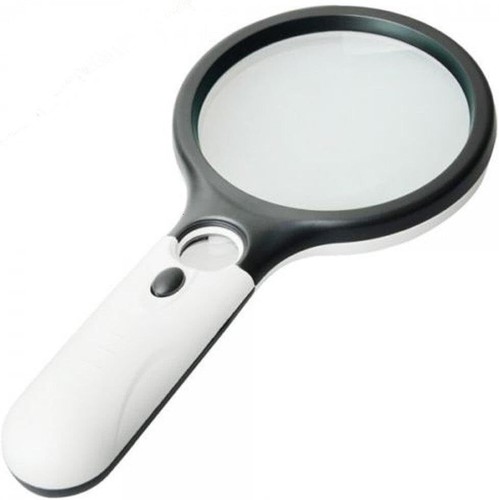45X Handheld LED Jewelry Loupe Magnifier - Reading Magnifying Glass with 3 Light