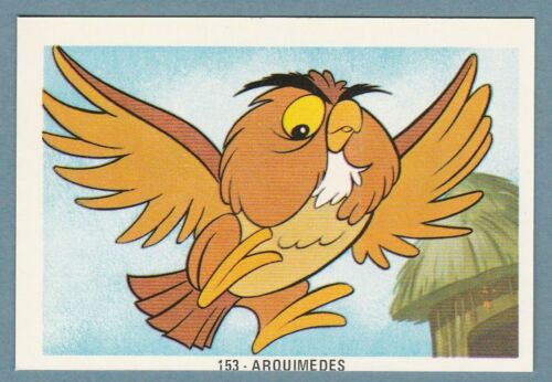 1970s Spanish Walt Disney Trade Card #153 Archimedes From The Sword In The Stone - 第 1/1 張圖片