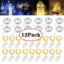 12 Pack 20 LED 6.6ft Battery Operated Mini LED Copper Wire String Fairy Lights