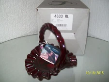 Fenton 2003 Historic Collection Ruby Basket # 4633 RL