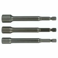 Wiha 70492 Nut Setter Magnetic 3 pcs 1/4, 5/16 & 3/8 x 6'' OAL on 1/4" Hex Drive