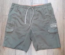 Life Is Good Green Swim Trunks Mesh Linning Cargo Style Shorts Mens Large