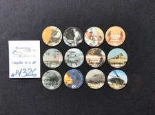 AAFES POGS, 4th Series/Printing,12 POGS, 10c COMPLETE set, #P1326, GOOD