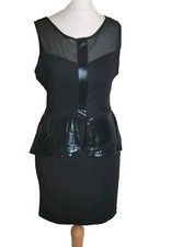 Black bodycon dress with detailing (size M) 