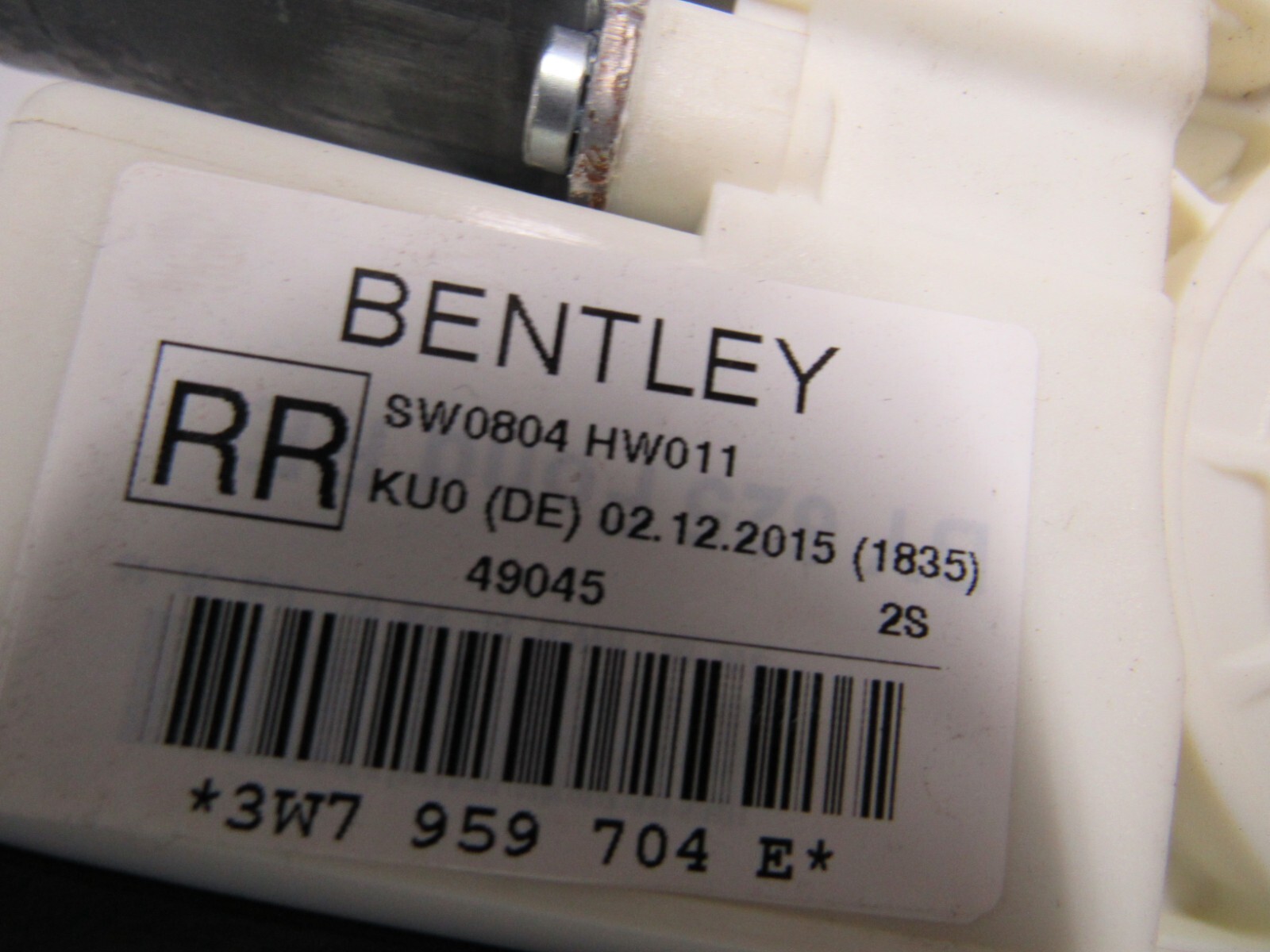 2016 BENTLEY CONTINENTAL GTC GT V8 RIGHT REAR WINDOW REGULATOR MOTOR PLATE -6872