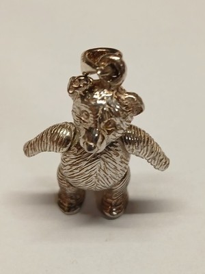 Estate Sterling Silver 925 Articulating Teddy Bear Charm Pendant