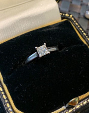 Platinum 950 Princess Cut Diamond Solitaire Engagement Ring Size K