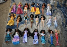 22 Disney STORE Classic Doll & Disney Princess mix Mattel Doll Bundle lot figure