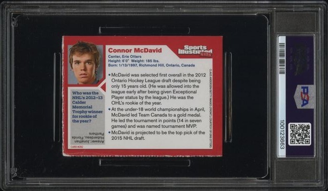 PSA 4 CONNOR MCDAVID ROOKIE 20013 SI KIDS #282 GRADED SIFK HOCKEY NEW SLAB TPHLC view 2