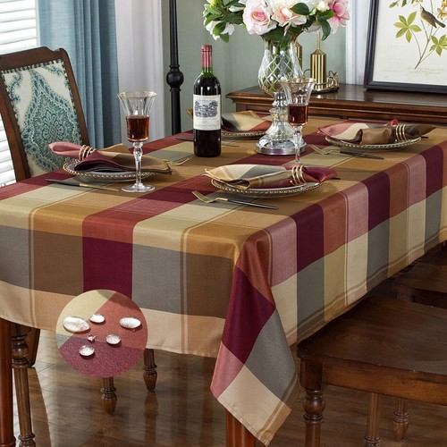 Rectangle Tablecloth 52 x 70 Inch Checkered Table Cloths Spillproof Anti-Shri...