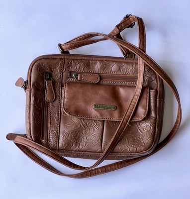 MultiSac Floral Handbag Camel Brown Shoulder Bag Women s Multi Pocket Purse