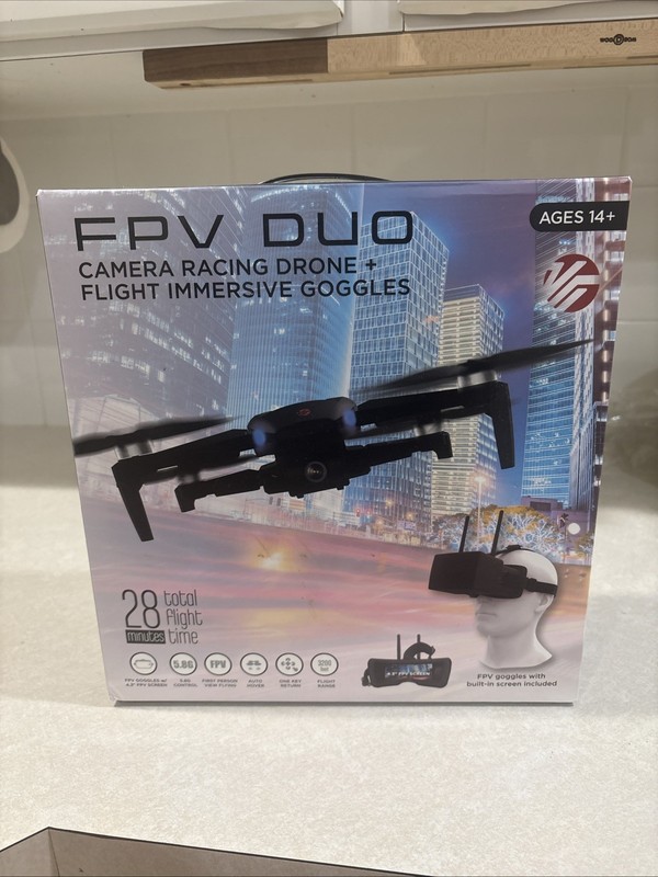 FPV DUO Camera Racing Drone + Flight Immersive Goggles. Unopened Never Used