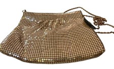 Vintage-style gold metal mesh Evening Bag - 1980's-era design w/ chain handle