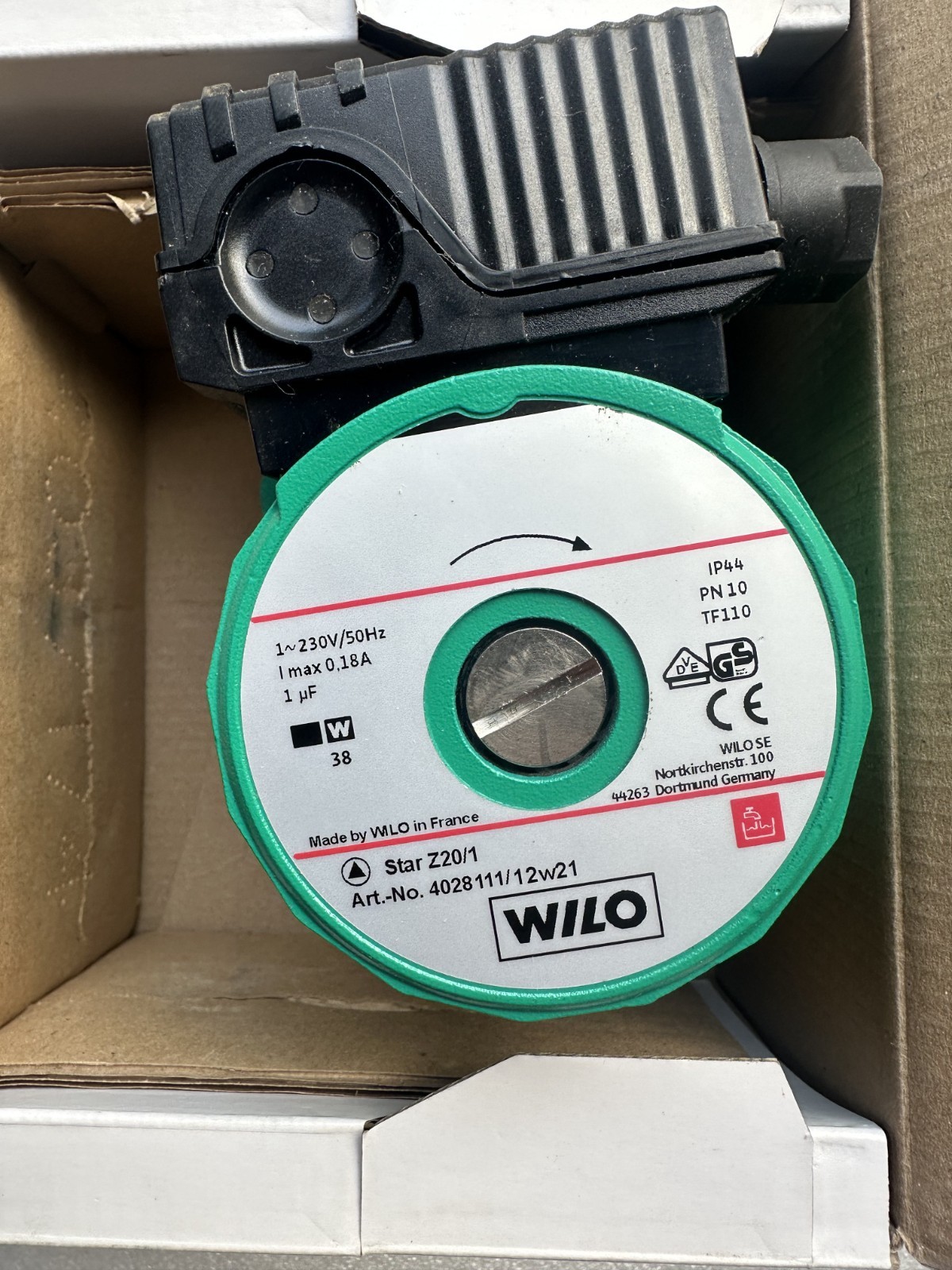 Circulateur Wilo Star-Z 20/1 pompe de bouclage sanitaire thermique DN20 4028111