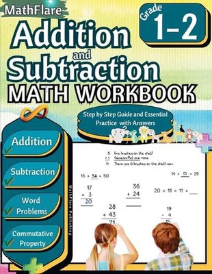 Addition und Subtraktion Mathe Arbeitsbuch 1. und 2. Klasse: Wortaufgaben Klasse 1-