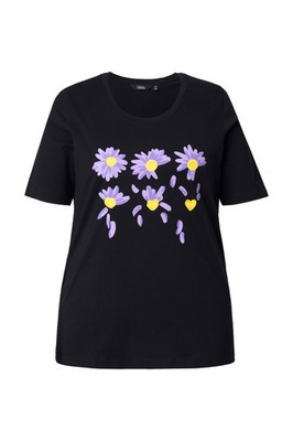 Ulla Popken Damen große Größen T Shirt Blüten Classic Rundhals Halbarm 847245