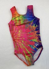 Simone Biles GK ELITE gymnastics SEQUIN Leotard RAINBOW BRIGHT Bling Tie-Dye CS