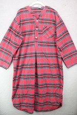 Vermont Country Store Portugal Red Plaid Brushed Flannel Men's Nightshirt-Large