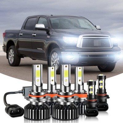For 2007-2013 Toyota Tundra Combo 6x 6K LED Headlight Hi/Lo + Fog Light Bulbs
