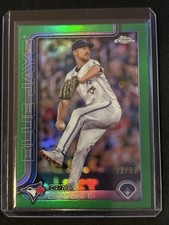 🔥Chris Bassitt 2025 Topps Chrome #184 True Green 22/99 SP Blue Jays