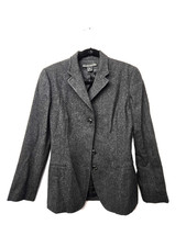 RALPH LAUREN BLK LABEL GREY WOOL WOMENS BLAZER SZ 10